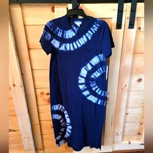 Stylish Blue Tie-Dye Dress